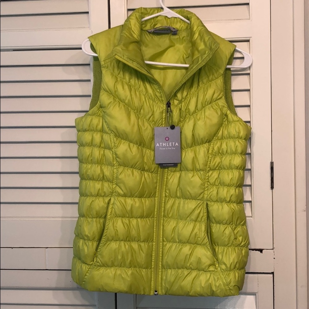 Athleta Green Zip-Up Vest